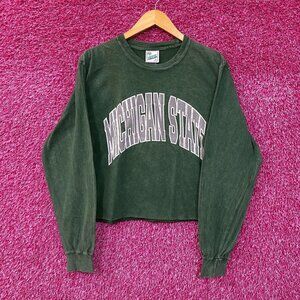 Michigan State Spartans '47 Vintage Style Crop Top Long Sleeve Small